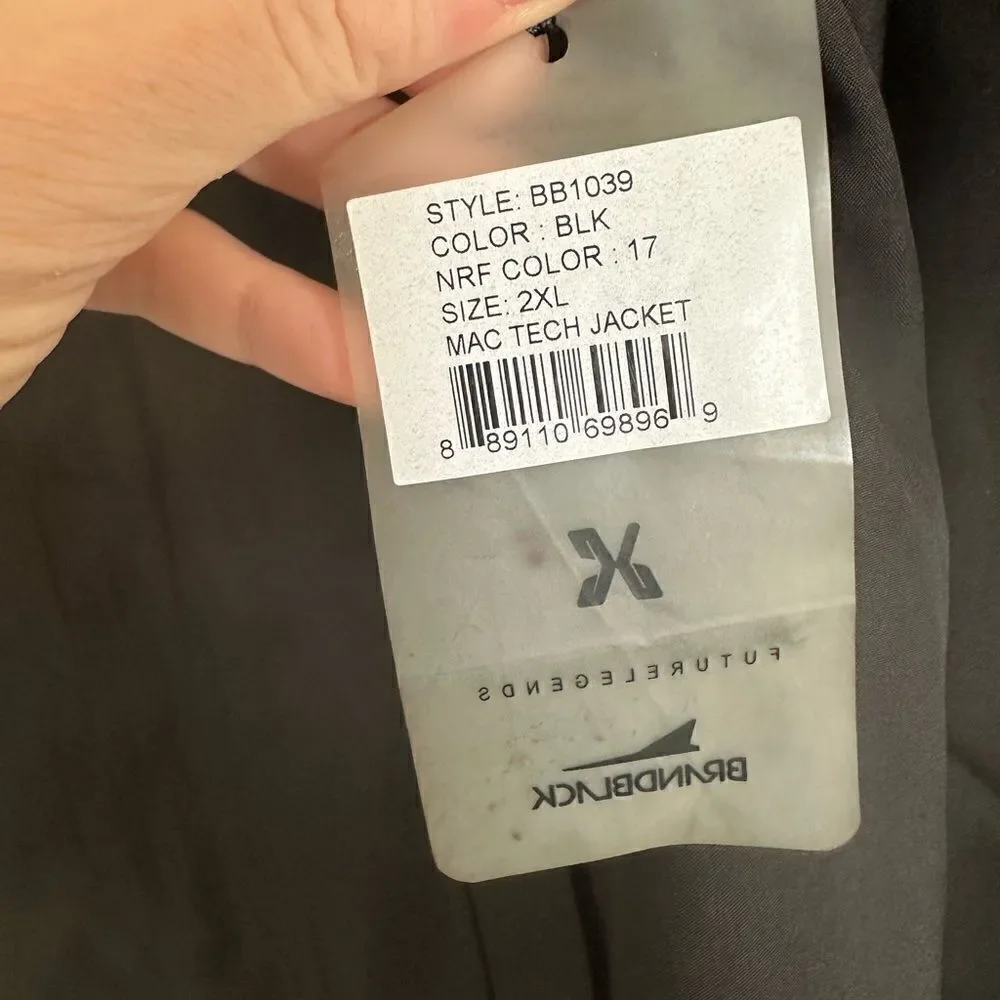 NWT Brandblack Revolve Mac Tech Black Jacket, Size: 2XL